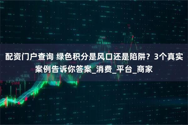 配资门户查询 绿色积分是风口还是陷阱？3个真实案例告诉你答案_消费_平台_商家